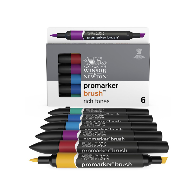 Assortiment de 6 brushmarkers couleurs de tons riches
