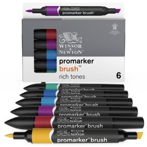 Set de 6 brushmarkers couleurs de tons riches