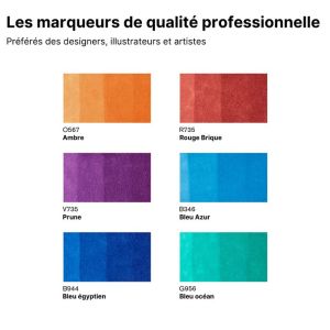 Nuancier Winsor & Newton 6 brushmarkers couleurs de tons riches
