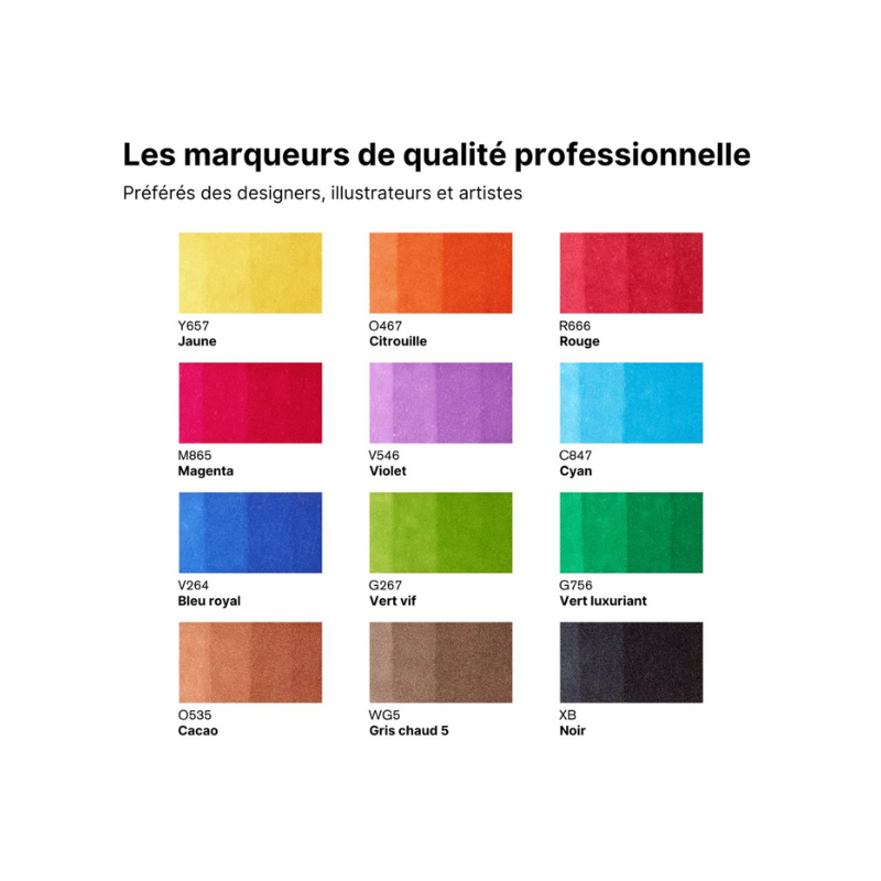 Nuancier 12 Brushmarker+ blender offert- Set n°1 Winsor & Newton