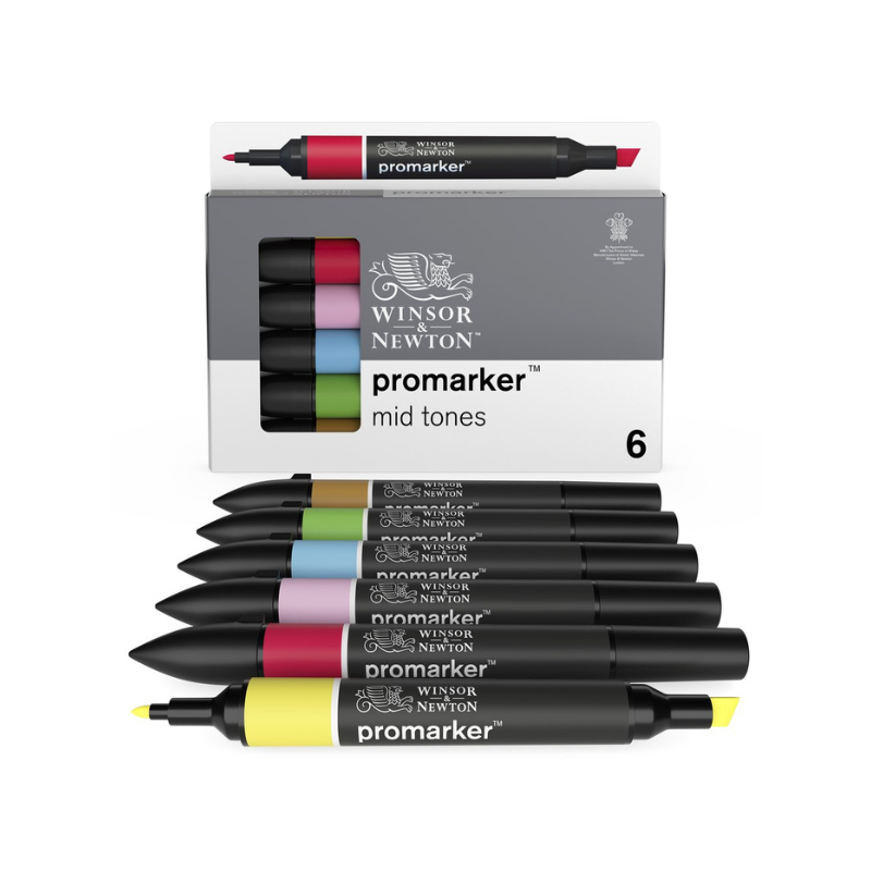 Boite de 6 promarkers tons moyens