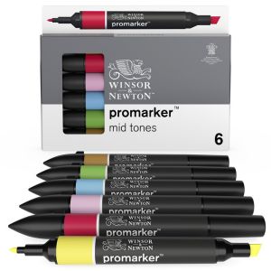 Set de 6 promarkers tons moyens