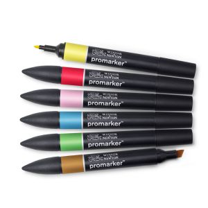 Assortiment de 6 promarkers tons moyens Winsor & Newton
