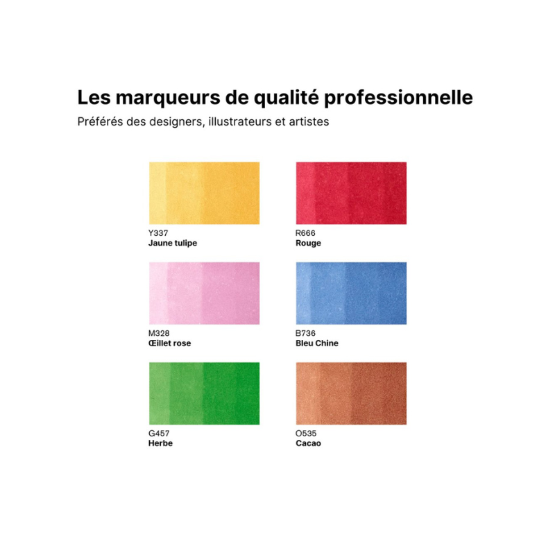 Nuancier Winsor & Newton 6 promarkers tons moyens