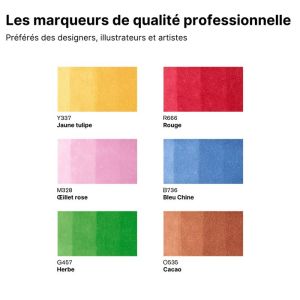 Nuancier Winsor & Newton 6 promarkers tons moyens