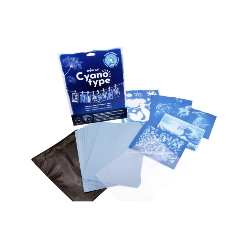 Kit Cyanotype - 10 feuilles + plaque transparente - Enjoy Art