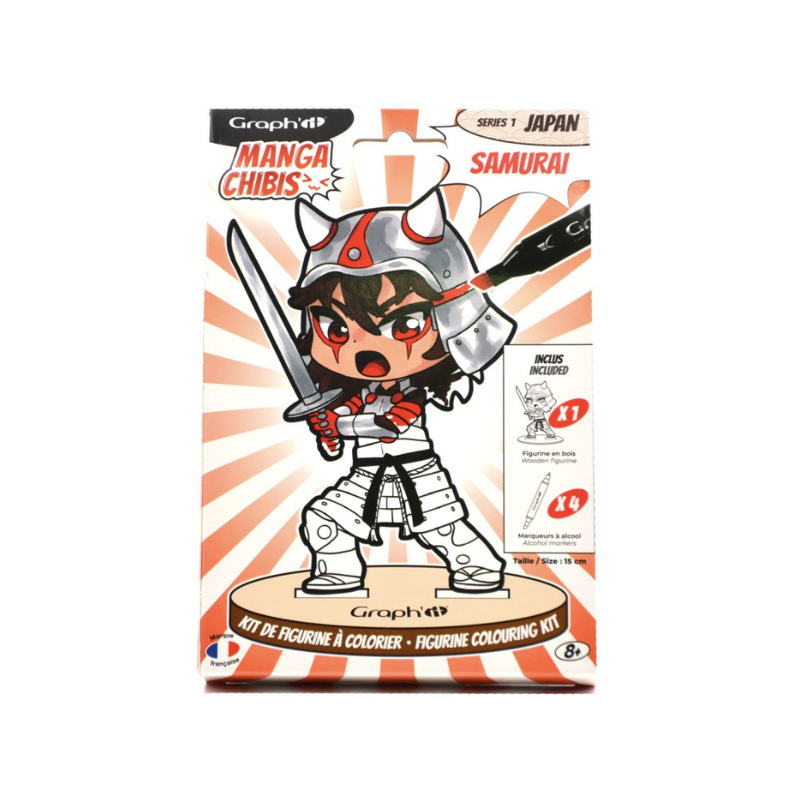 Kit coloriage figurine - Samurai - Graph'it chibis 