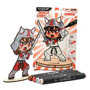 Figurine chibi à colorier - Samurai - Graph'it