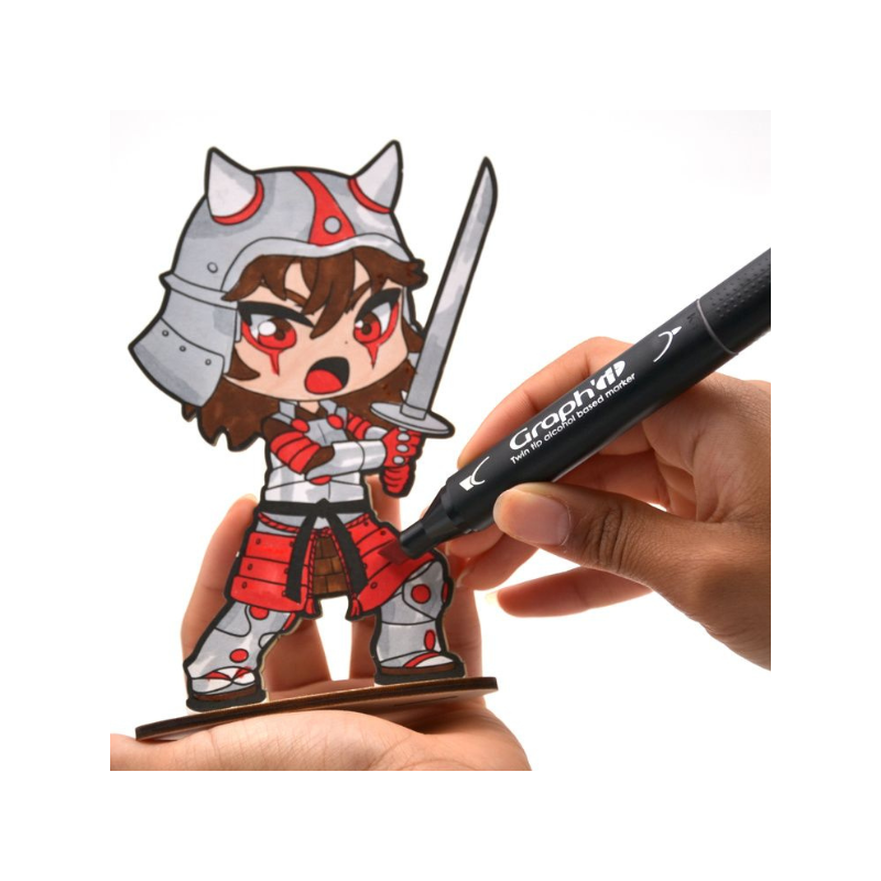 Kit figurine Samurai chibi à colorier Graph'it