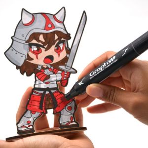 Kit figurine Samurai chibi à colorier Graph'it
