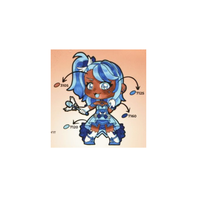 Kit coloriage figurine chibi Magical Girl - Graph'it