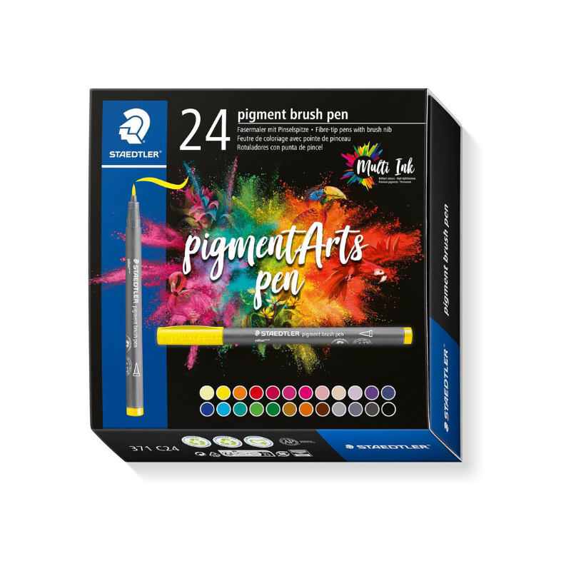 Boite de 24 feutres Staedtler pigment brush encre Multi Ink