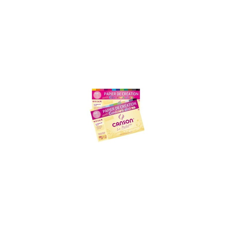 Papier de Création couleurs CANSON en pochette- Grain Fin 150g/m²