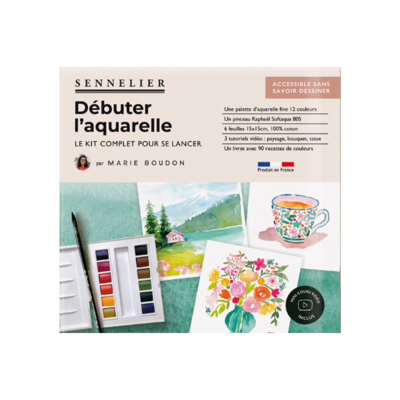 Kit complet "Débuter l'aquarelle" - Marie Boudon - Sennelier