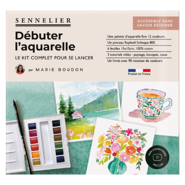 Kit complet "Débuter l'aquarelle" - Marie Boudon - Sennelier