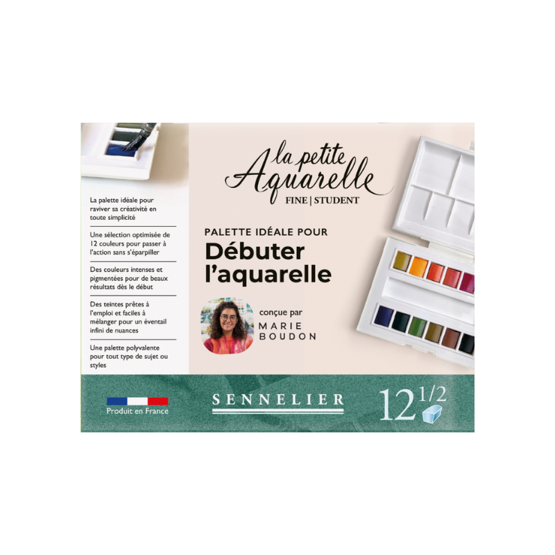 Set aquarelle 12 demi-godets Marie Boudon - Sennelier