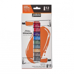 Set de 12 tubes de gouache 12ml - Pébéo