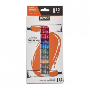 Set de 12 tubes de gouache 12ml - Pébéo