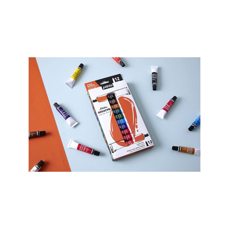Kit de 12 tubes de gouache Studio Pebeo 12ml