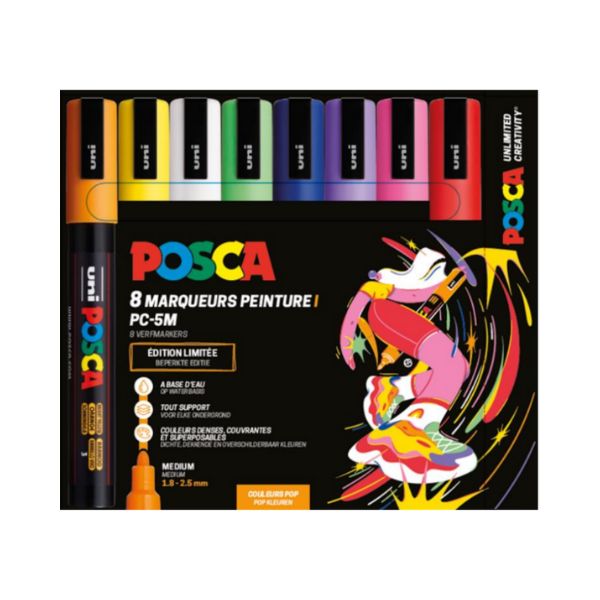 Set de 8 POSCA PC5M - Edition limitée Pop