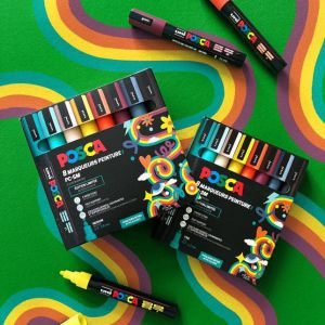 Edition limitée Rétro POSCA - Assortiment 8 marqueurs PC3M