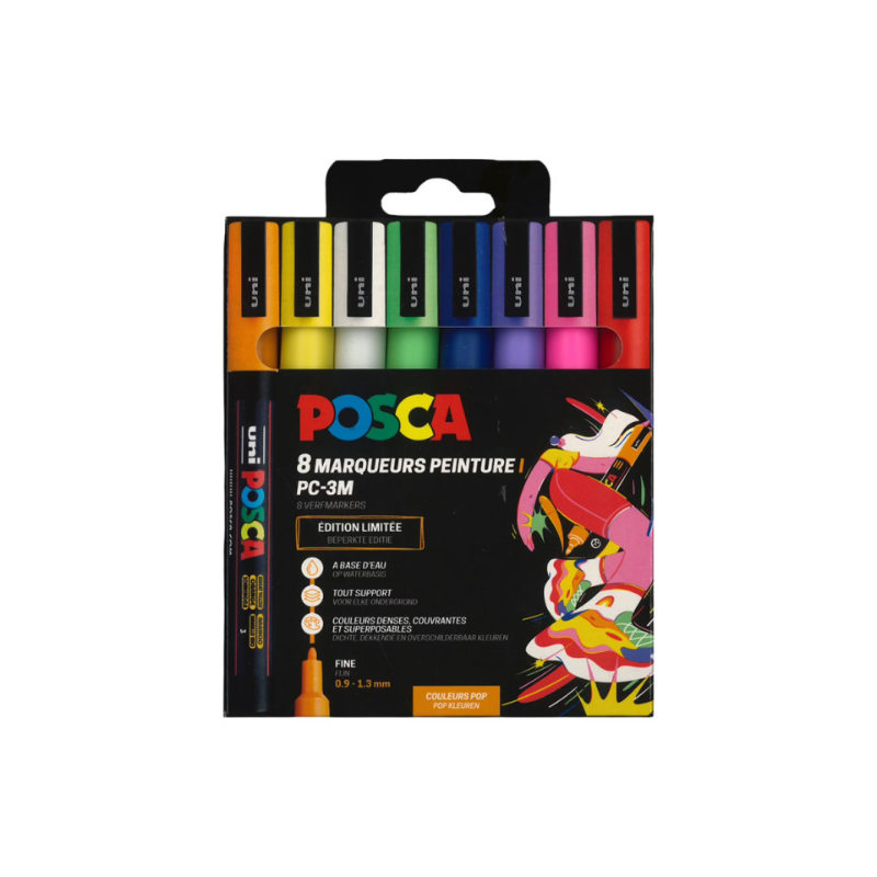 Set de 8 POSCA PC3M - Edition limitée Pop