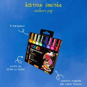 Edition limitée Pop POSCA - Assortiment 8 marqueurs PC3M