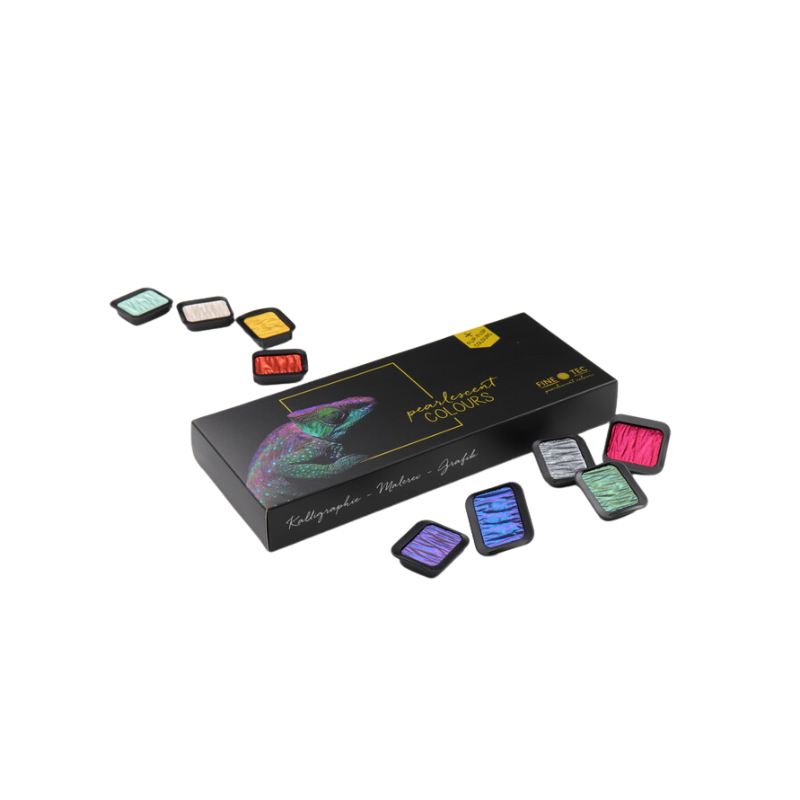 Boîte aquarelle Finetec - 24 godets - 22 nacrées + 2 flip-flop