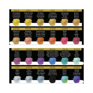 Aquarelle Finetec haute qualité - boite de 24 godets - 22 nacrées + 2 flip-flop