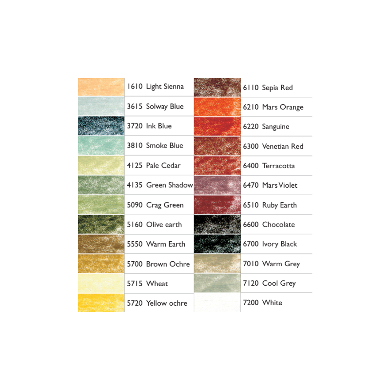 Nuancier crayons de couleurs Drawing Derwent 24 couleurs