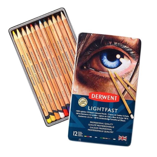 Boîte 12 crayons de couleur Lightfast - Derwent