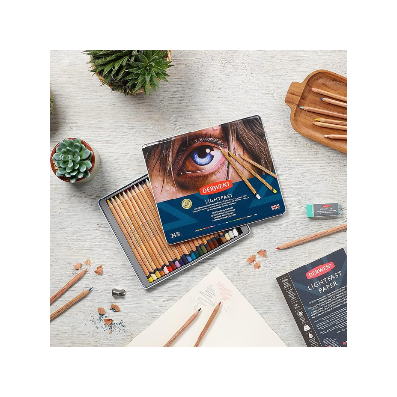 Set 24 crayons de couleur Lightfast Derwent