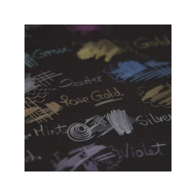 Crayons de couleurs intenses Metallic Derwent pour papier foncé