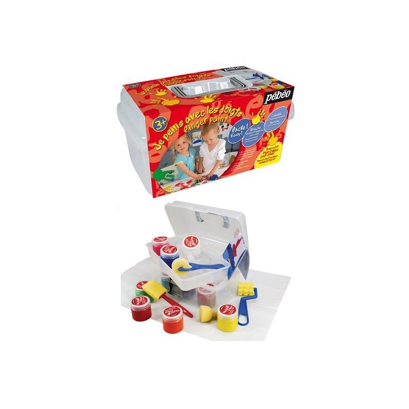 Coffret "Je peins avec les doigts" de Pebeo,  kit peinture gouache aux doigts