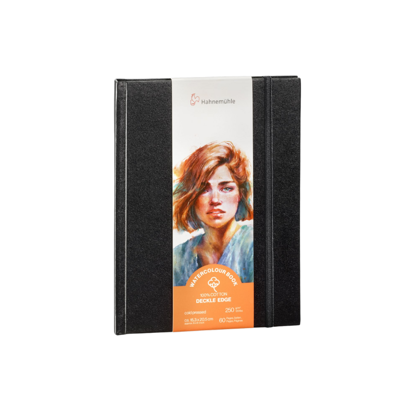 Carnet aquarelle bords frangés - 100% coton - 250gr - Hahnemühle