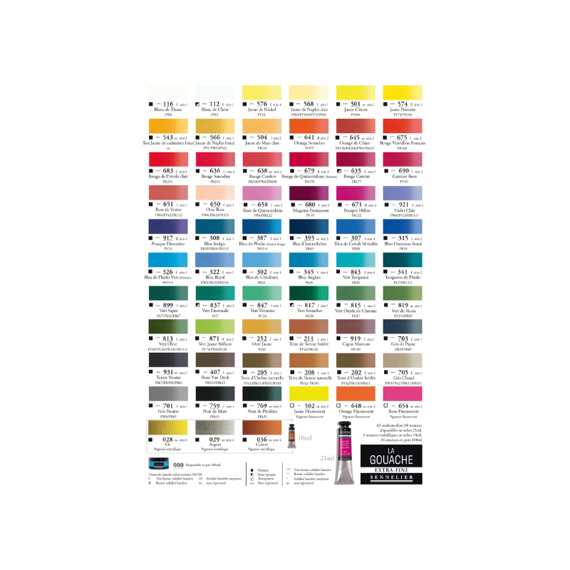 Nuancier Gouache extra-fine Sennelier