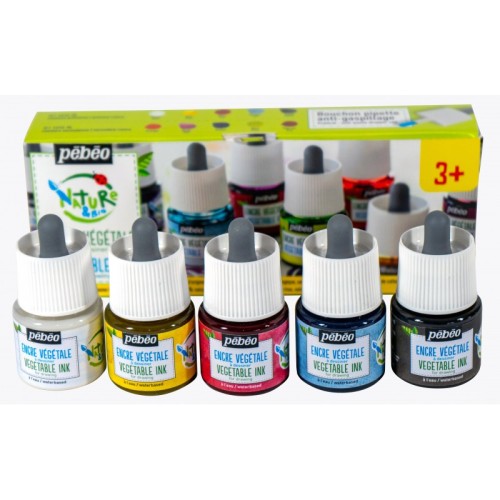 Set d'encre végétale - couleurs primaires - Pébéo