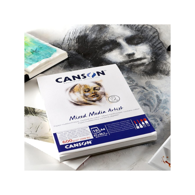 Bloc papier multitechnique coton Canson 600g A3 et A4