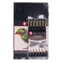 Set 6 Pigma micron + book A5