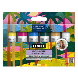 Gouache extra-fine Linel - 6 tubes - Sélection Voyage