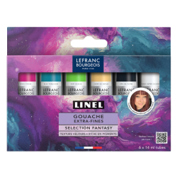 Set Gouache extra-fine Linel - 6 tubes - Sélection Fantasy