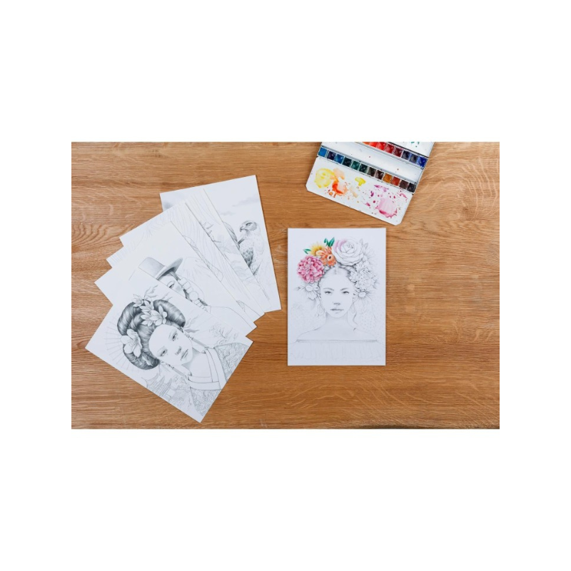 Bloc A4 coloriage multi-techniques - Clairefontaine ODELIA Les femmes