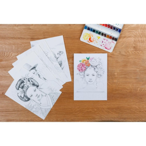 Bloc A4 coloriage multi-techniques - Clairefontaine ODELIA Les femmes