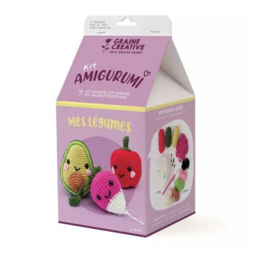 Kit crochet débutant Amigurumi - Mes légumes - Graine Créative