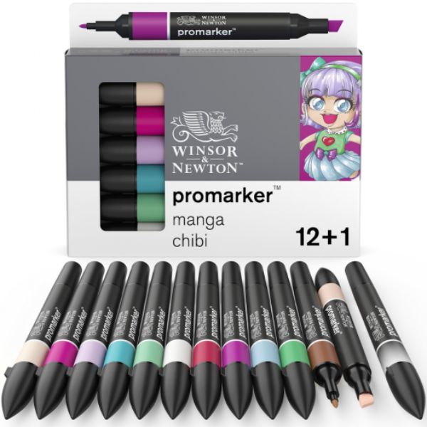 Set de 12 promarkers+ blender offert - Manga Chibi Set de 12 promarkers+ blender offert - Manga Chibi