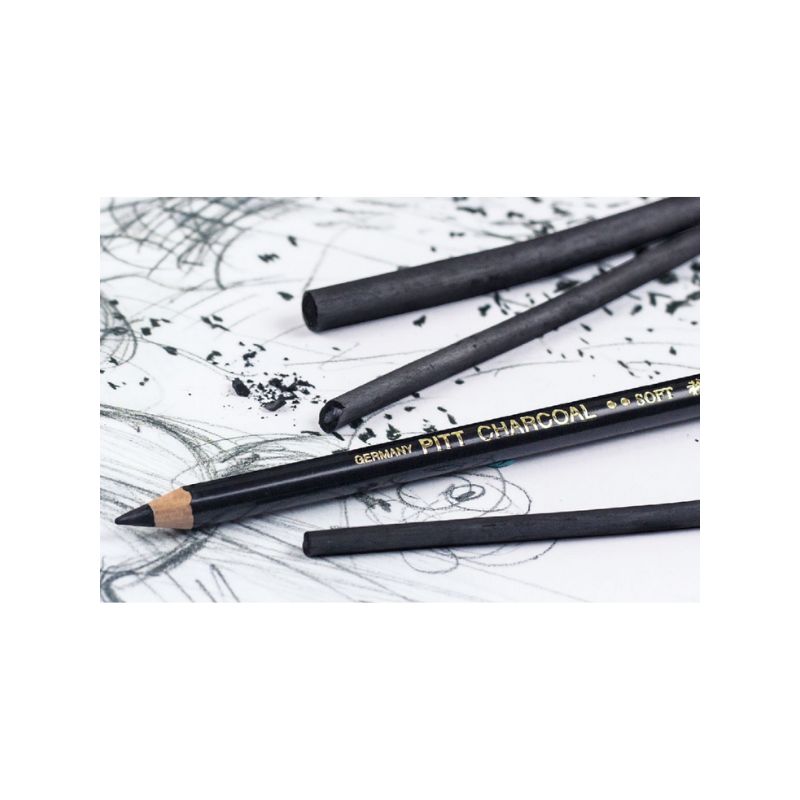 Crayon fusain sec naturel Faber-Castell Pitt sec