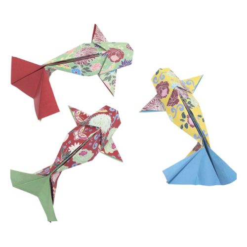 Pochette 40 feuilles papier Origami 20x20cm - Carpe Koï - Graine créative