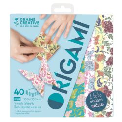 Pochette 40 feuilles Origami - Papillon - Graine créative