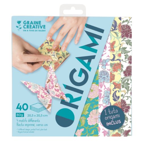 Pochette 40 feuilles Origami - Papillon - Graine créative