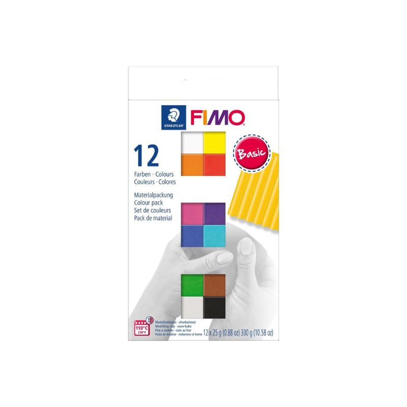 Coffret 12 demi-pains de pâte FIMO SOFT - Couleurs primaires